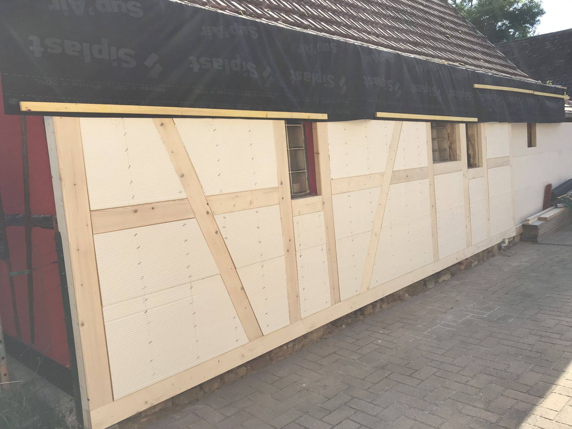 Redressement, isolation et mise à neuf d&#8217;une façade en colombage à Valff Sélestat